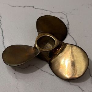 Brass Propeller Candle Stick Vintage Nautical brass Propeller